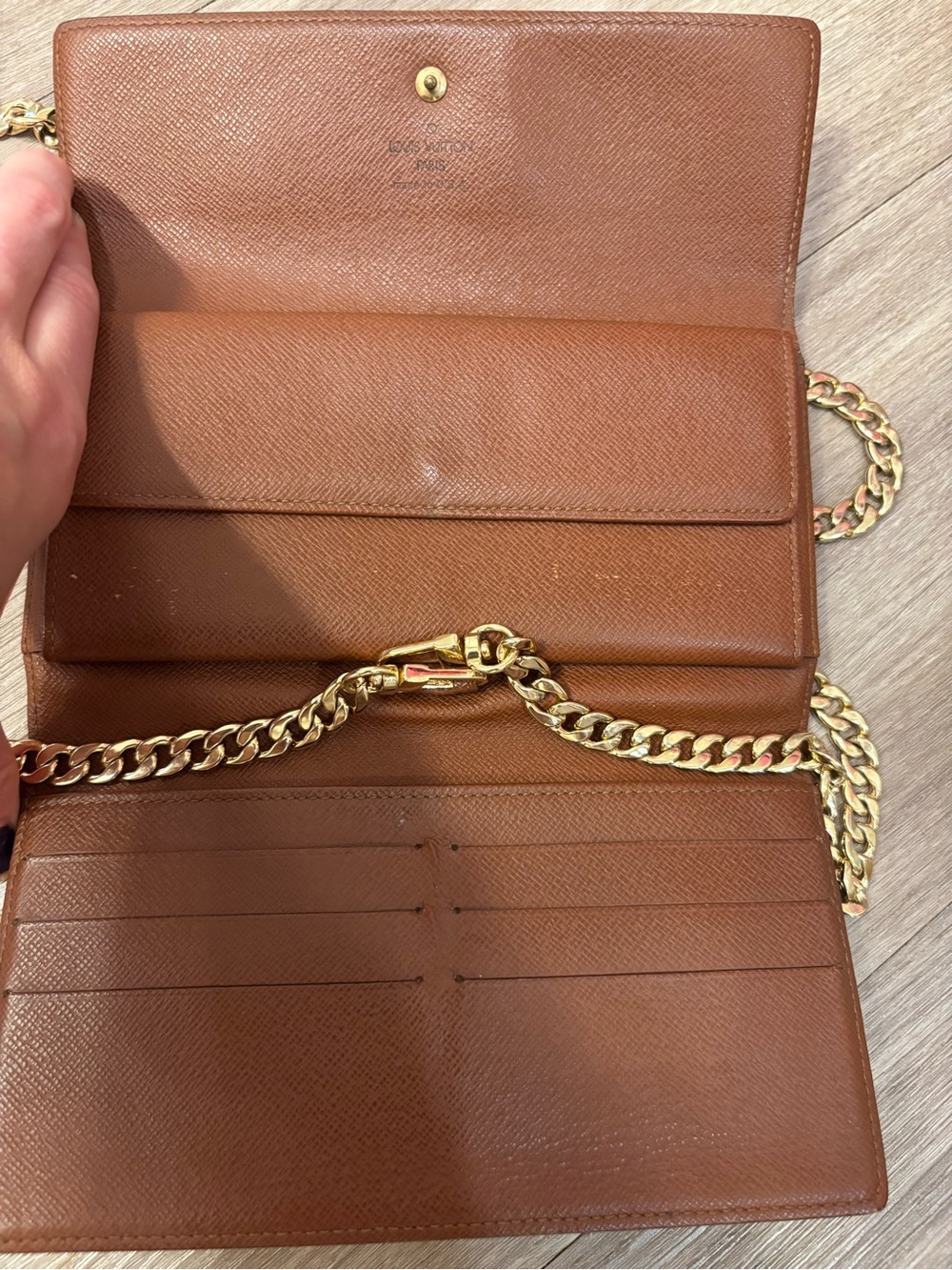 Louis Vuitton Sarah Wallet Monogram With Custom Gold Chain - Picture 7 of 7